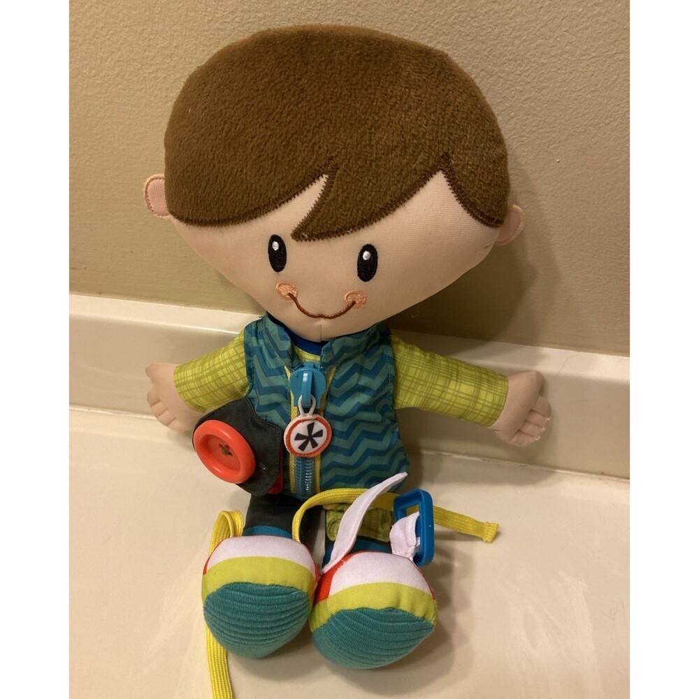 Playskool Dapper Dan 2014 Teaching Doll 14" Learn to Dress Plush Toy Hasbro